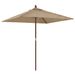 Parasol de jardin avec mât en bois taupe 198x198x231 cm - Photo n°1