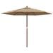 Parasol de jardin avec mât en bois taupe 299x240 cm - Photo n°1