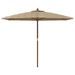 Parasol de jardin avec mât en bois taupe 299x240 cm - Photo n°3