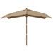 Parasol de jardin avec mât en bois taupe 300x300x273 cm - Photo n°3