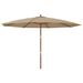 Parasol de jardin avec mât en bois taupe 400x273 cm - Photo n°1