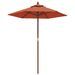 Parasol de jardin avec mât en bois terre cuite 196x231 cm - Photo n°1