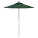 Parasol de jardin avec mât en bois vert 196x231 cm - Photo n°4