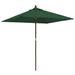 Parasol de jardin avec mât en bois vert 198x198x231 cm - Photo n°1