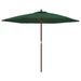Parasol de jardin avec mât en bois vert 299x240 cm - Photo n°2