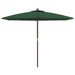 Parasol de jardin avec mât en bois vert 299x240 cm - Photo n°3
