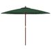 Parasol de jardin avec mât en bois vert 299x240 cm - Photo n°4