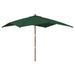 Parasol de jardin avec mât en bois vert 300x300x273 cm - Photo n°1