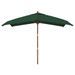 Parasol de jardin avec mât en bois vert 300x300x273 cm - Photo n°3