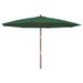 Parasol de jardin avec mât en bois vert 400x273 cm - Photo n°2