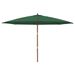 Parasol de jardin avec mât en bois vert 400x273 cm - Photo n°3