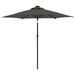 Parasol de jardin LED et mât en acier anthracite 225x225x212 cm - Photo n°6