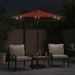 Parasol de jardin LED et mât en acier terre cuite 225x225x212cm - Photo n°3