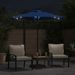 Parasol de jardin LED mât en acier bleu azuré 225x225x212 cm - Photo n°3