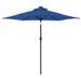 Parasol de jardin LED mât en acier bleu azuré 225x225x212 cm - Photo n°5