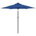 Parasol de jardin LED mât en acier bleu azuré 225x225x212 cm - Photo n°6