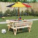 Parasol de jardin pour enfants avec poteau en bois Ø120x140 cm - Photo n°1