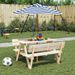 Parasol de jardin pour enfants avec poteau en bois Ø120x140 cm - Photo n°1