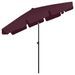 Parasol de plage Rouge bordeaux 200x125 cm - Photo n°6