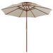 Parasol de terrasse 270 x 270 cm Poteau en bois Blanc crème - Photo n°3