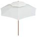 Parasol de terrasse 270 x 270 cm Poteau en bois Blanc crème - Photo n°4