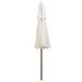 Parasol de terrasse 270 x 270 cm Poteau en bois Blanc crème - Photo n°5