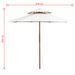 Parasol de terrasse 270 x 270 cm Poteau en bois Blanc crème - Photo n°6