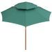 Parasol de terrasse 270 x 270 cm Poteau en bois Vert - Photo n°4