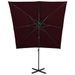 Parasol déporté à double toit 250x250 cm Rouge bordeaux - Photo n°5