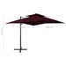 Parasol déporté à double toit 250x250 cm Rouge bordeaux - Photo n°8