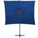 Parasol déporté à double toit Bleu azuré 250x250 cm - Photo n°3