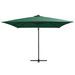 Parasol déporté avec LED et mât en acier 250x250 cm Vert - Photo n°3