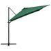 Parasol déporté avec LED et mât en acier 250x250 cm Vert - Photo n°4