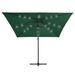 Parasol déporté avec LED et mât en acier 250x250 cm Vert - Photo n°5