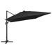 Parasol déporté avec lumières LED Aluminium 400x300 cm Noir - Photo n°4