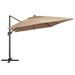 Parasol déporté avec lumières LED Aluminium 400x300 cm Taupe - Photo n°4