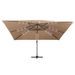 Parasol déporté avec lumières LED Aluminium 400x300 cm Taupe - Photo n°5