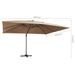 Parasol déporté avec lumières LED Aluminium 400x300 cm Taupe - Photo n°9