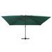 Parasol déporté avec lumières LED Aluminium 400x300 cm Vert - Photo n°3