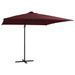 Parasol déporté avec lumières LED Rouge bordeaux 250x250 cm - Photo n°1