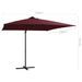 Parasol déporté avec lumières LED Rouge bordeaux 250x250 cm - Photo n°9