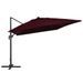 Parasol déporté avec lumières LED Rouge bordeaux 400x300 cm - Photo n°4