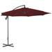 Parasol déporté avec mât en acier 300 cm Rouge bordeaux - Photo n°1