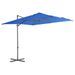 Parasol déporté avec mât en acier Bleu azuré 250x250 cm - Photo n°1