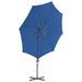 Parasol déporté avec mât en acier Bleu azuré 300 cm - Photo n°4
