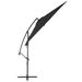 Parasol déporté avec mât en aluminium 300 cm Noir - Photo n°3
