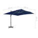 Parasol déporté avec mât en aluminium 3x3 m Bleu azuré - Photo n°8