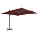 Parasol déporté avec mât en aluminium Rouge bordeaux 400x300 cm - Photo n°1