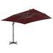 Parasol déporté avec mât en aluminium Rouge bordeaux 400x300 cm - Photo n°3