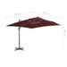 Parasol déporté avec mât en aluminium Rouge bordeaux 400x300 cm - Photo n°8